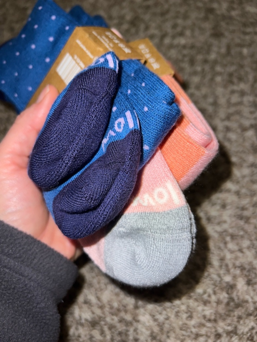 NWT! Wellow Premium Compression Socks {Blue w/Pink Dots & Pink Stripes!}Sz XL/WC - Picture 8 of 9
